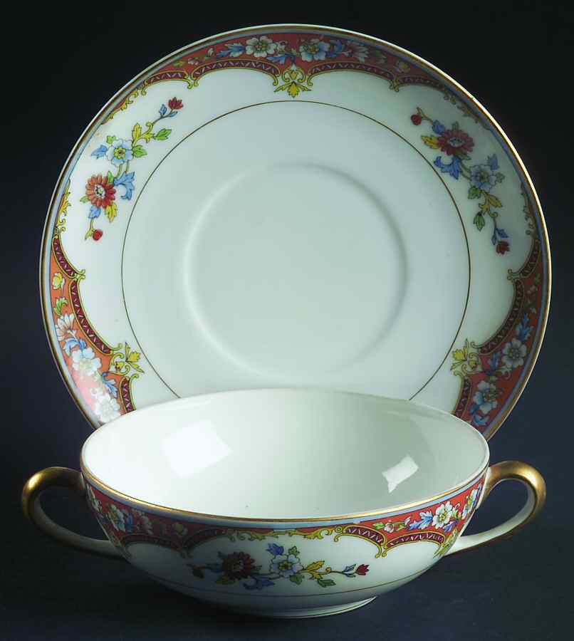 Araby Flat Cream Soup Bowl & Saucer Set by Noritake-1