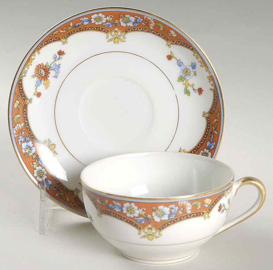 Araby Flat Cup & Saucer Set by Noritake-1