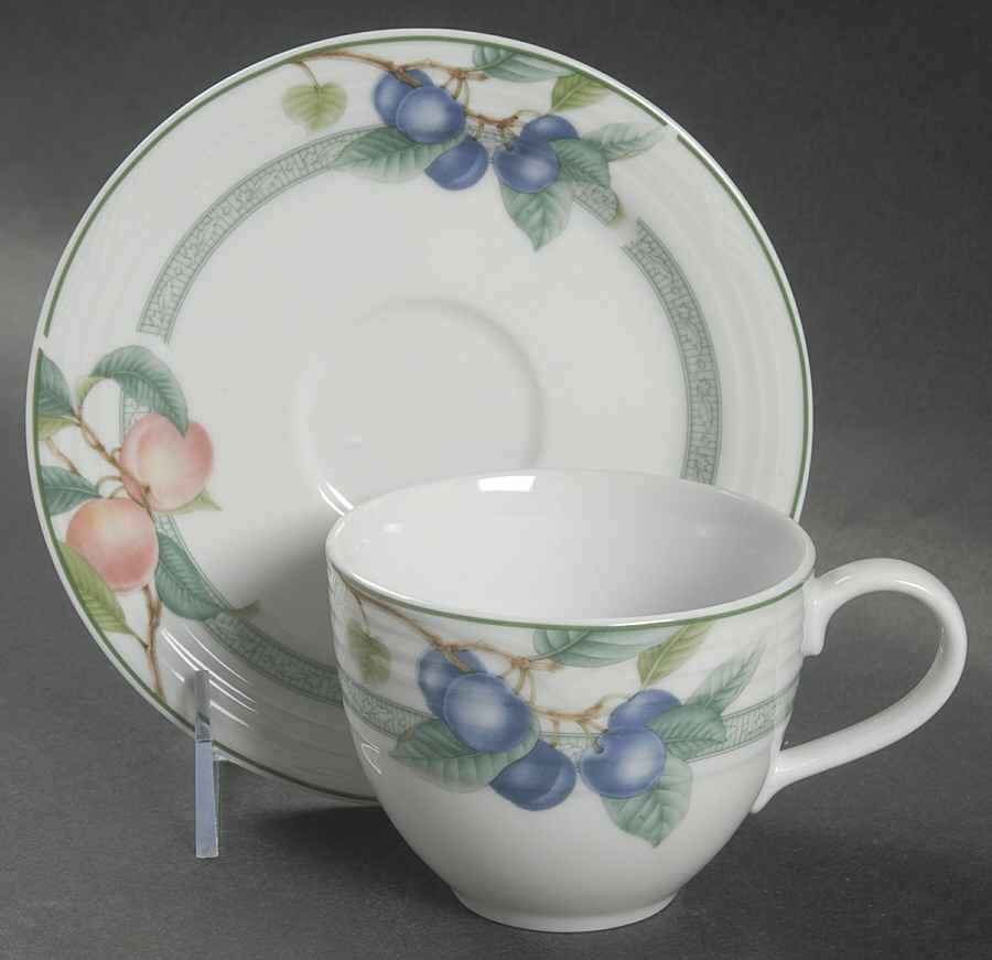 Arctic Berries Flat Cup & Saucer Set by Noritake-1