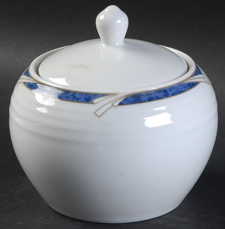 Arctic Blue Sugar Bowl & Lid by Noritake-1