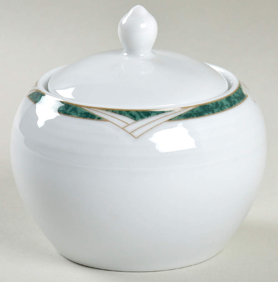 Arctic Green Sugar Bowl & Lid by Noritake-1