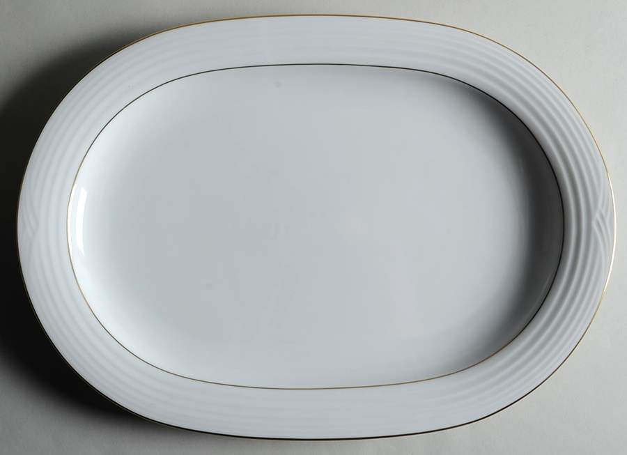 Arctic Gold 14" Oval Serving Platter by Noritake-1