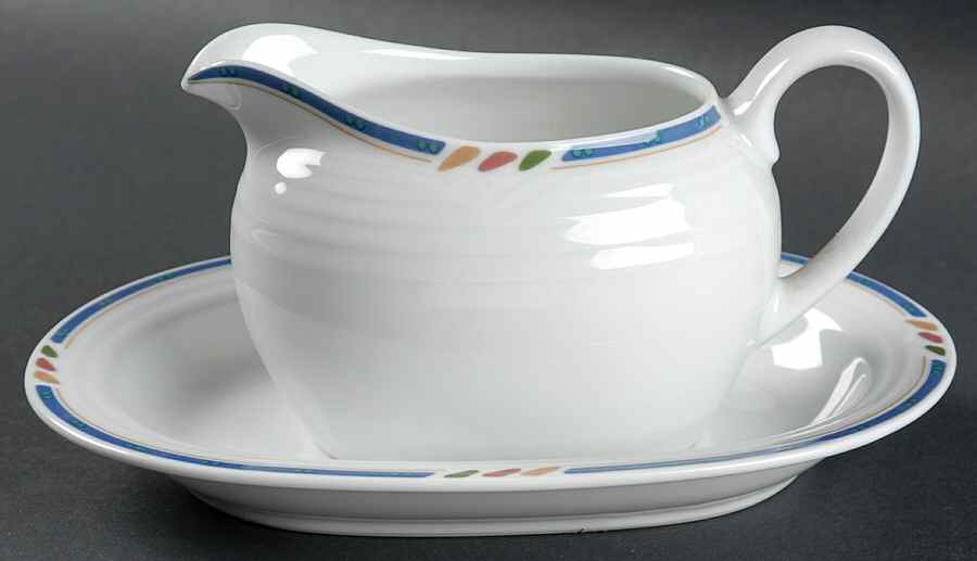 Arctic Circle Gravy Boat & Underplate (Relish/Butter) by Noritake-1