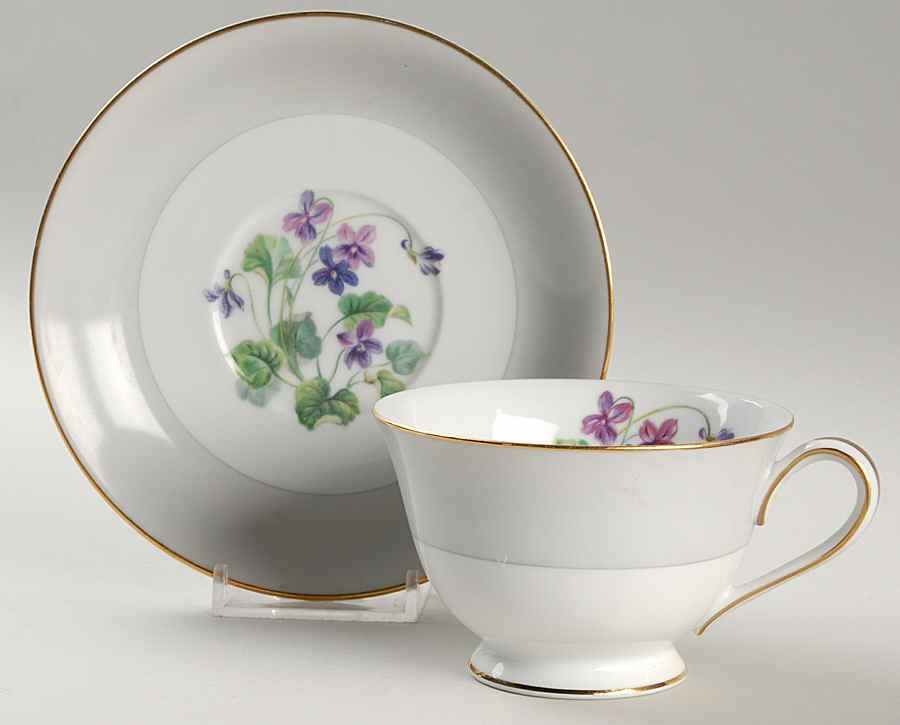 Arcola Footed Cup & Saucer Set by Noritake-1