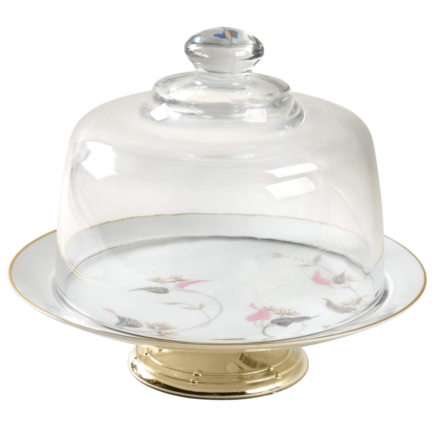 Arden 6 1/2"-7 1/2" Footed Cheese Plate w/ Glass Dome HC by Noritake-1