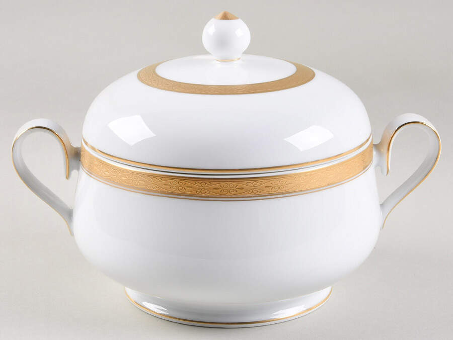 Aristocrat Gold Round Covered Vegetable by Noritake-1