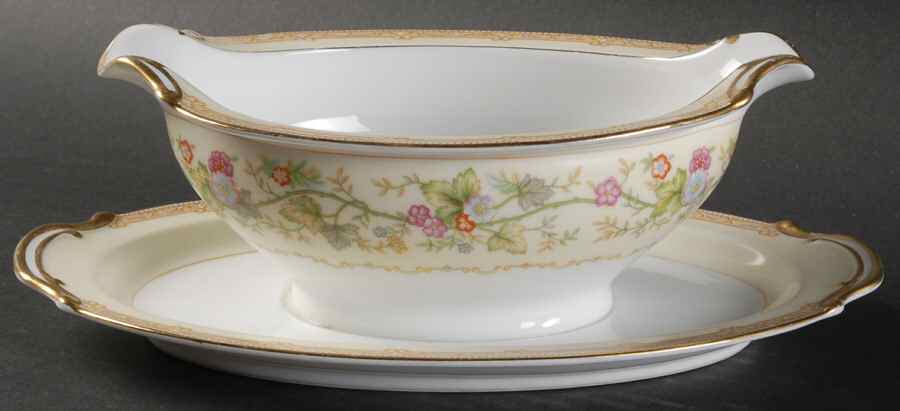 Ariana Gravy Boat with Attached Underplate by Noritake-1