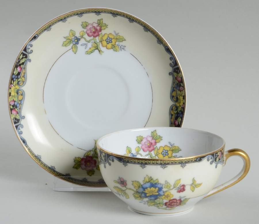 Aristocrat Flat Cup & Saucer Set by Noritake-1