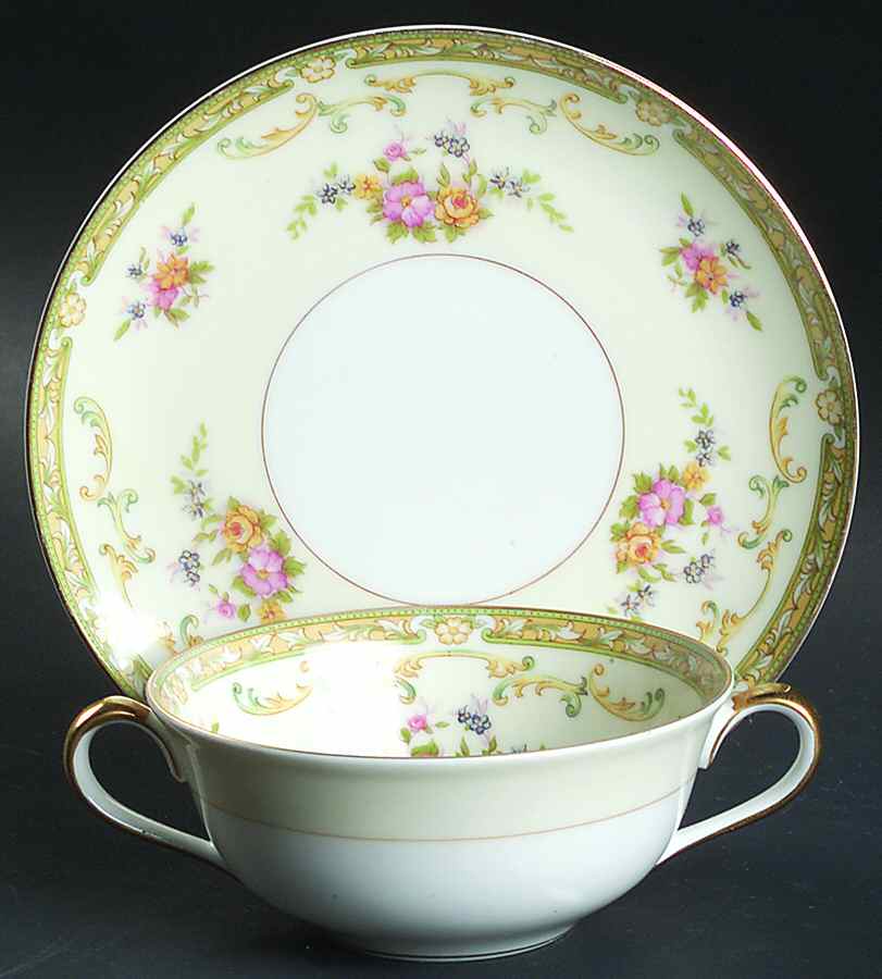 Arlene Flat Cream Soup Bowl & Saucer Set by Noritake-1