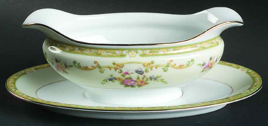Arlene Gravy Boat with Attached Underplate by Noritake-1