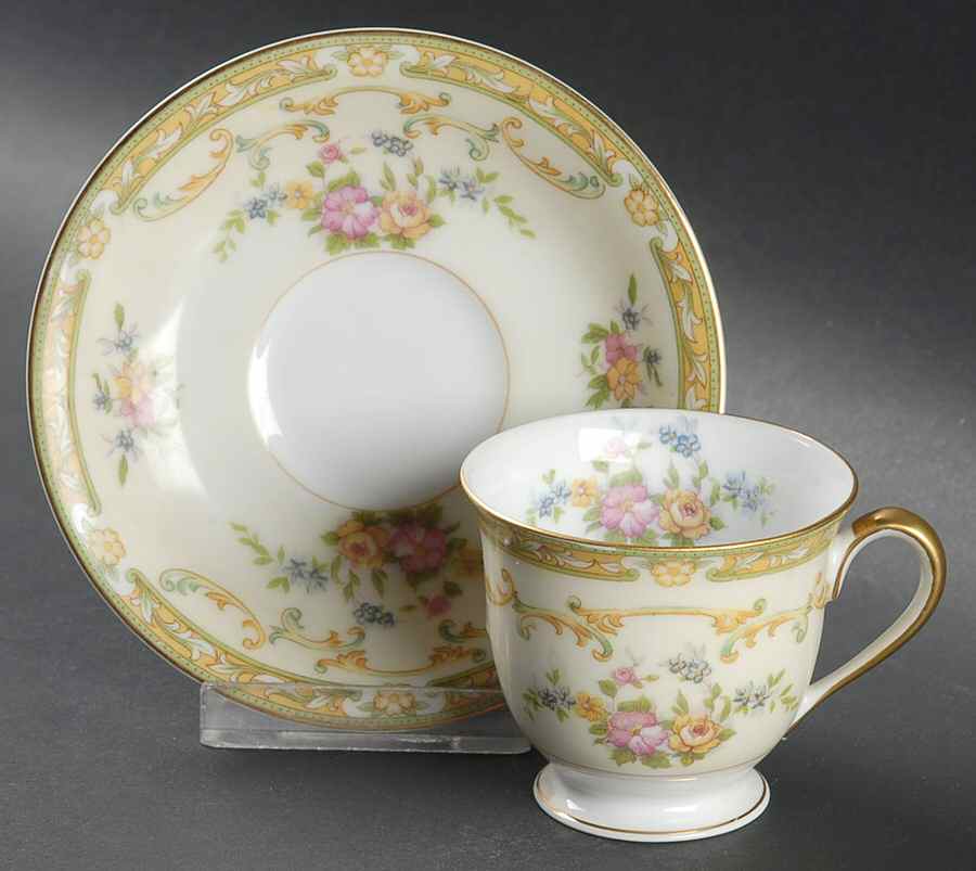 Arlene Footed Demitasse Cup & Saucer Set by Noritake-1