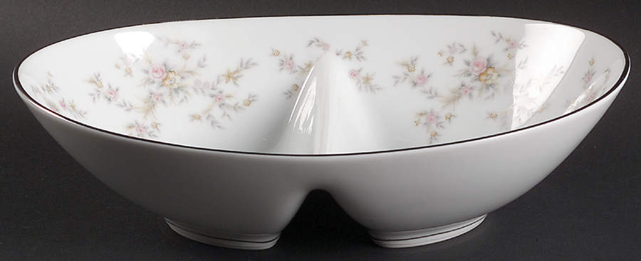 Arlene 10" Oval Divided Vegetable Bowl by Noritake-1