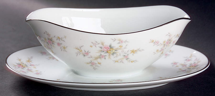 Arlene Gravy Boat with Attached Underplate by Noritake-1