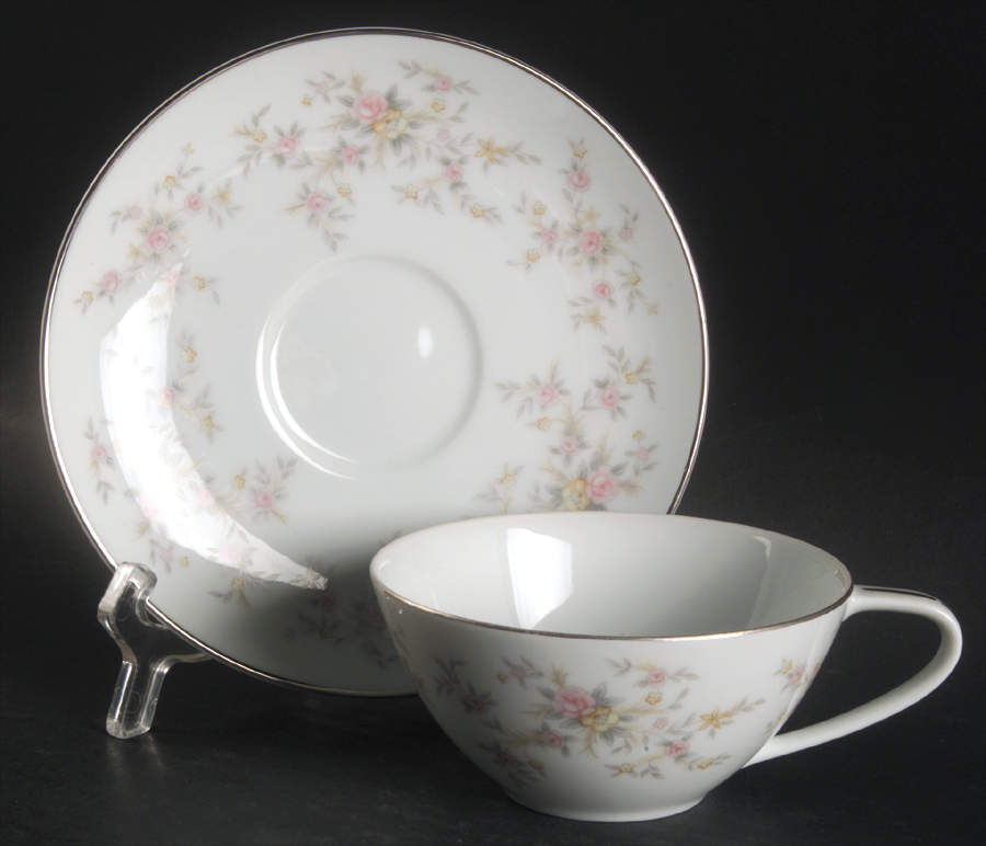 Arlene Flat Cup & Saucer Set by Noritake-1