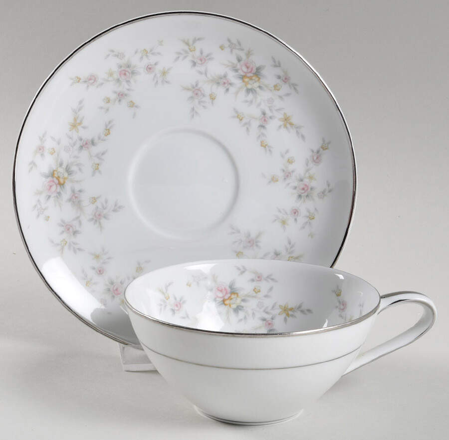Arlene Flat Cup & Saucer Set by Noritake-1