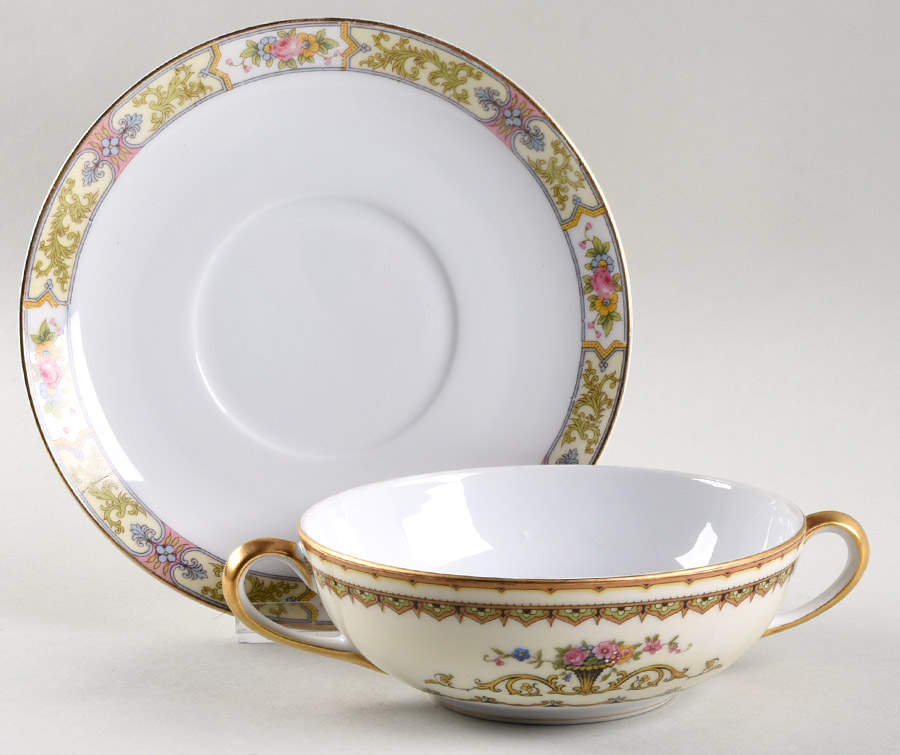 Arleigh Flat Cream Soup Bowl & Saucer Set by Noritake-1