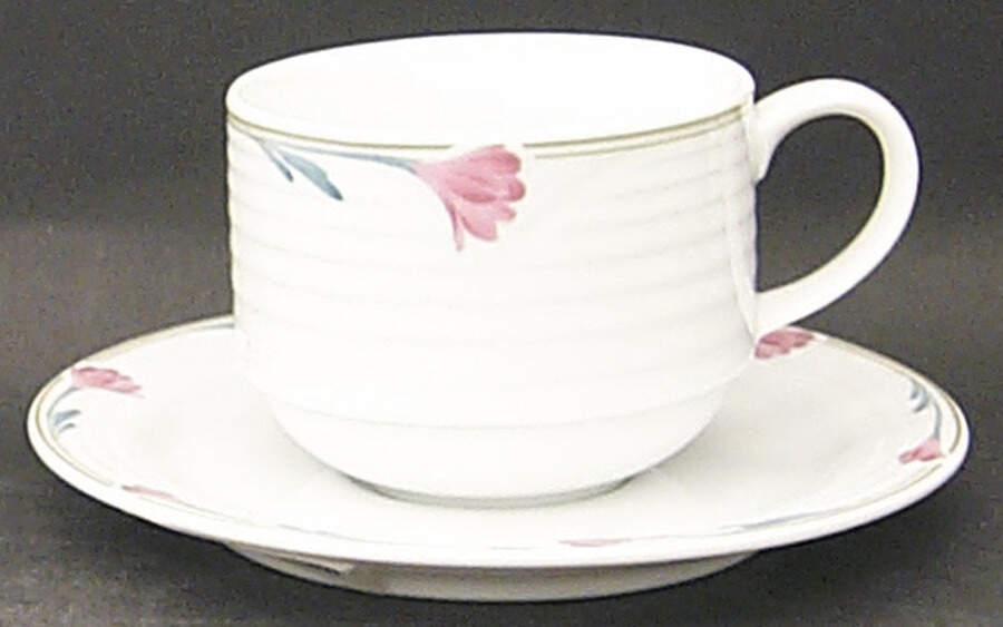 Arctic Spring Flat Cup & Saucer Set by Noritake-1