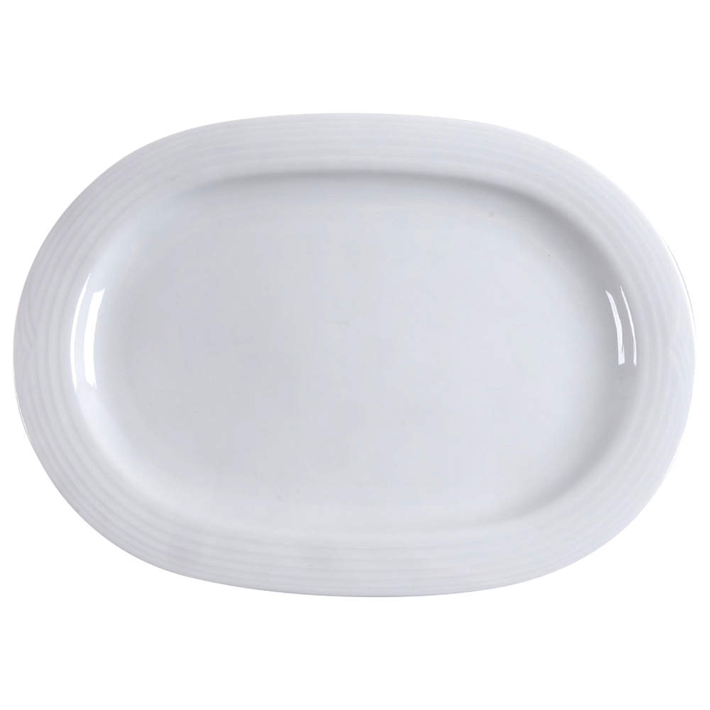 Arctic White 14" Oval Serving Platter by Noritake-1