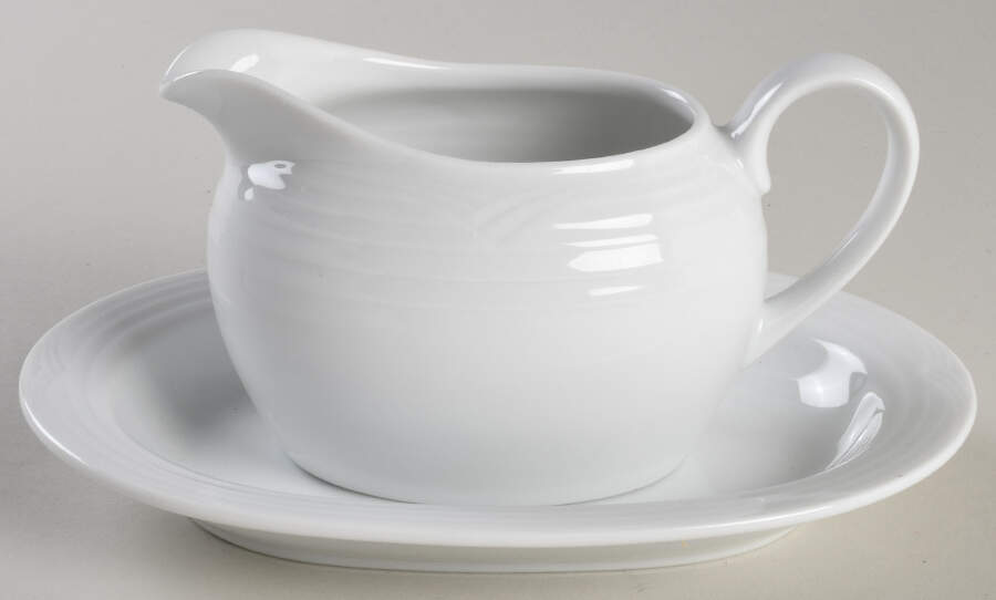 Arctic White Gravy Boat & Underplate/Relish by Noritake-1