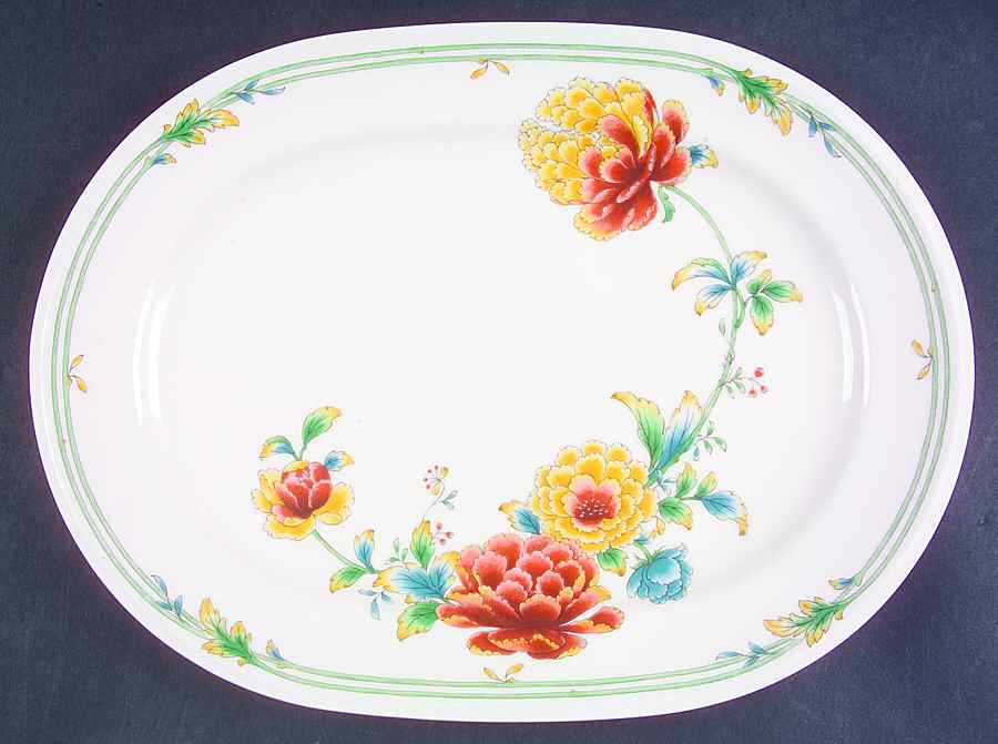 Asian Bouquet 13" Oval Serving Platter by Noritake-1