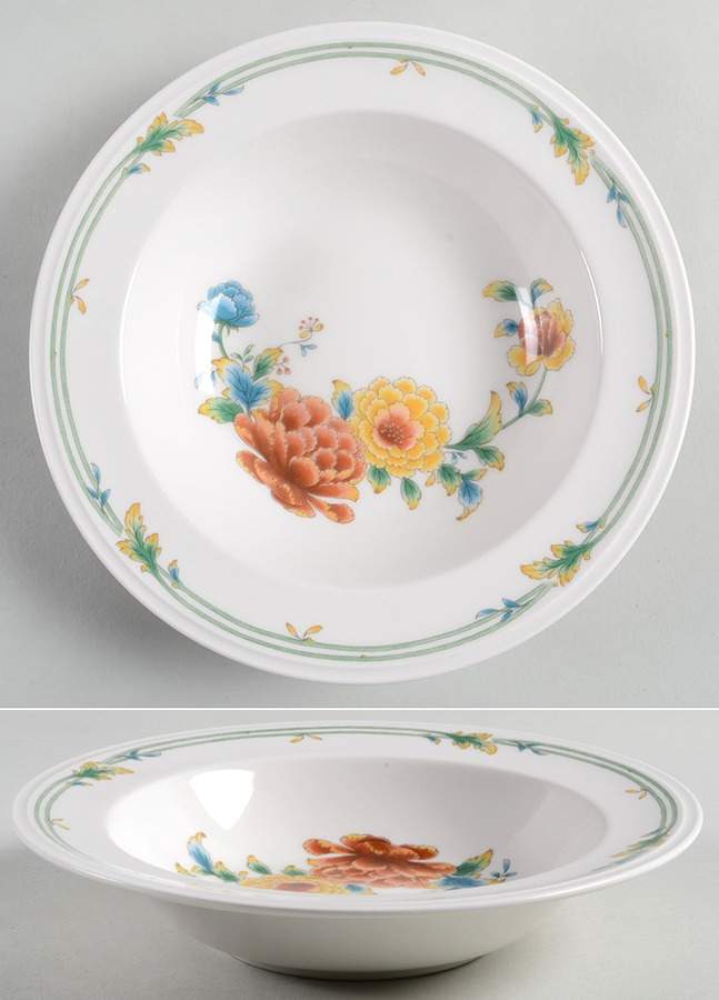 Asian Bouquet Rim Soup Bowl by Noritake-1