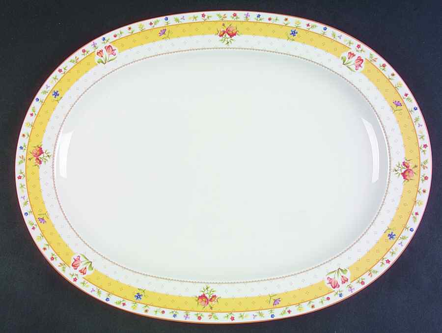 Aspen Flowers 14" Oval Serving Platter by Noritake-1