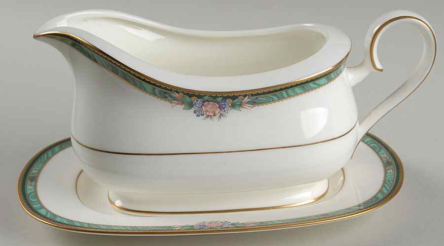 Ashbury Gravy Boat & Underplate (Relish/Butter) by Noritake-1