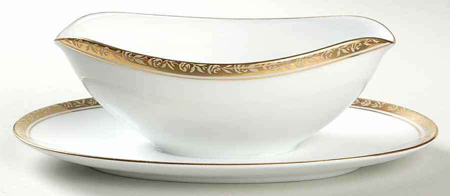 Ashleigh Gravy Boat with Attached Underplate by Noritake-1
