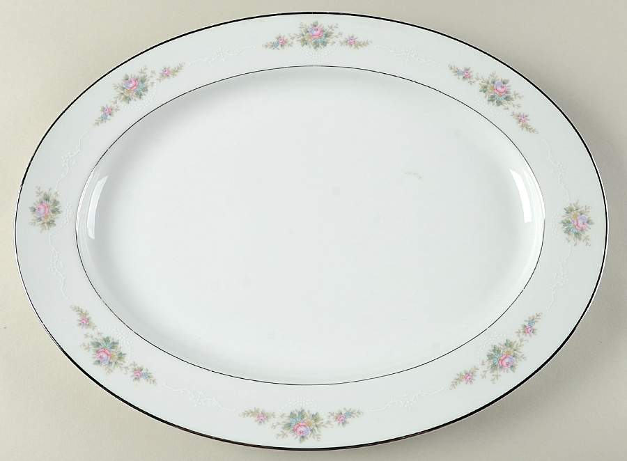 Astor Rose 16" Oval Serving Platter by Noritake-1