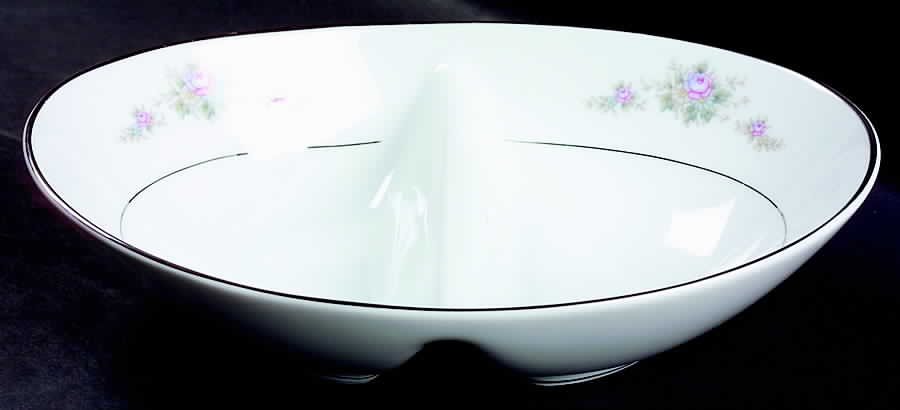 Astor Rose 10" Oval Divided Vegetable Bowl by Noritake-1