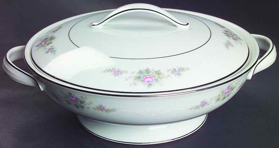 Astor Rose Round Covered Vegetable by Noritake-1