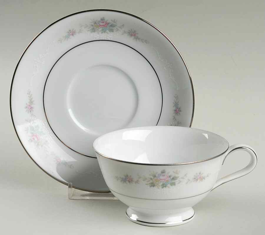 Astor Rose Footed Cup & Saucer Set by Noritake-1