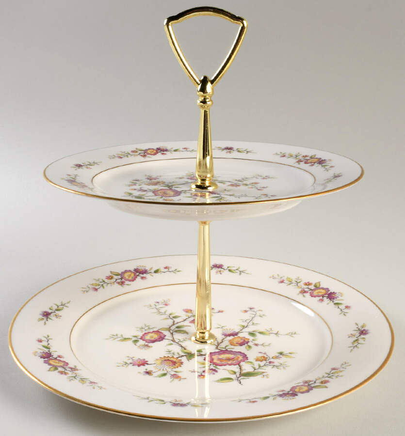 Asian Song 2 Tiered Serving Tray (Dinner & Salad Plate) by Noritake-1