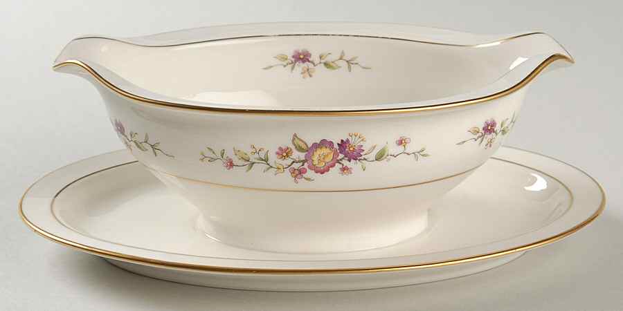 Asian Song Gravy Boat with Attached Underplate by Noritake-1