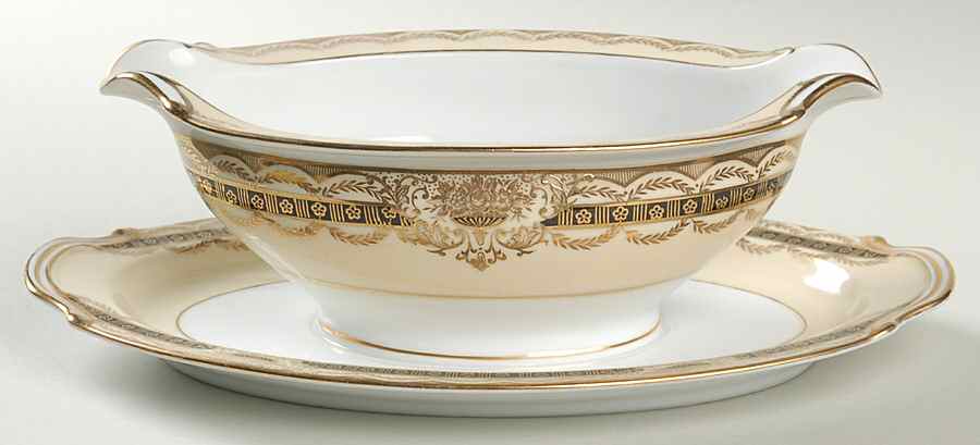 Augustan Gravy Boat with Attached Underplate by Noritake-1