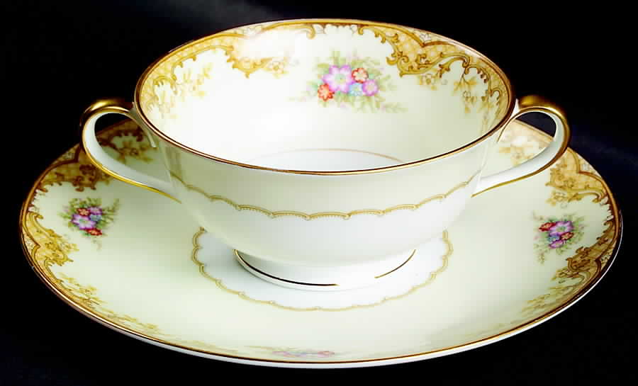 Aurora Footed Cream Soup Bowl & Saucer Set by Noritake-1