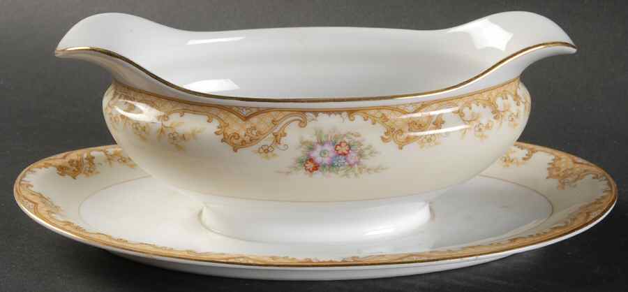 Aurora Gravy Boat with Attached Underplate by Noritake-1