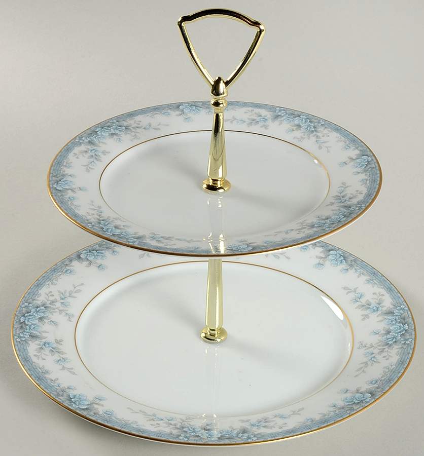 Avalon 2 Tiered Serving Tray (Dinner & Salad Plate) by Noritake-1