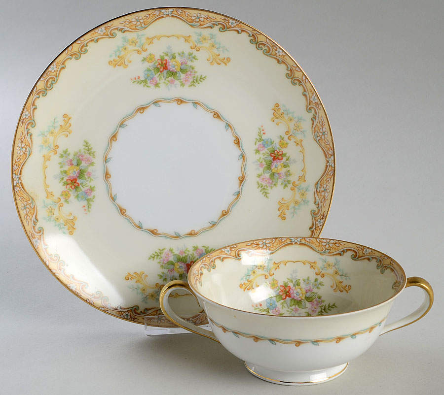 Avena Footed Cream Soup Bowl & Saucer Set by Noritake-1