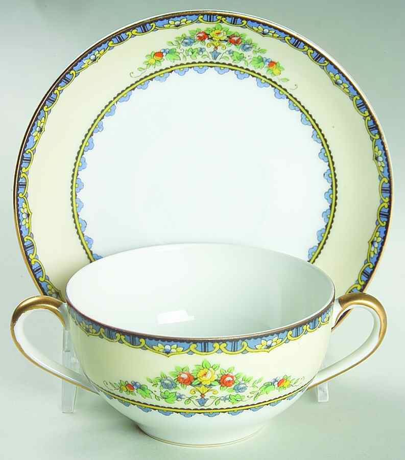 Avril Flat Bouillon Cup & Saucer by Noritake-1