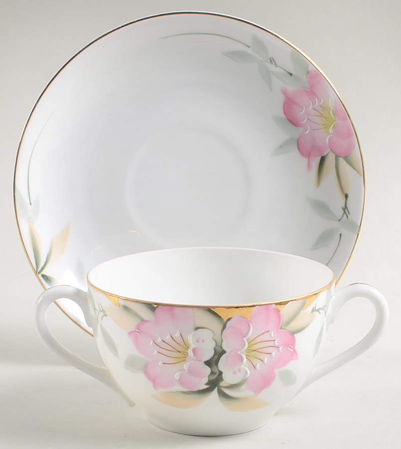 Azalea Flat Bouillon Cup & Saucer by Noritake-1