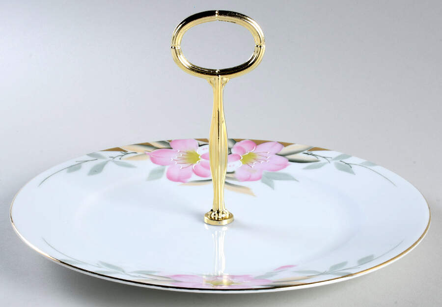 Azalea Round Serving Plate with Center Handle (Dp) Hc by Noritake-1