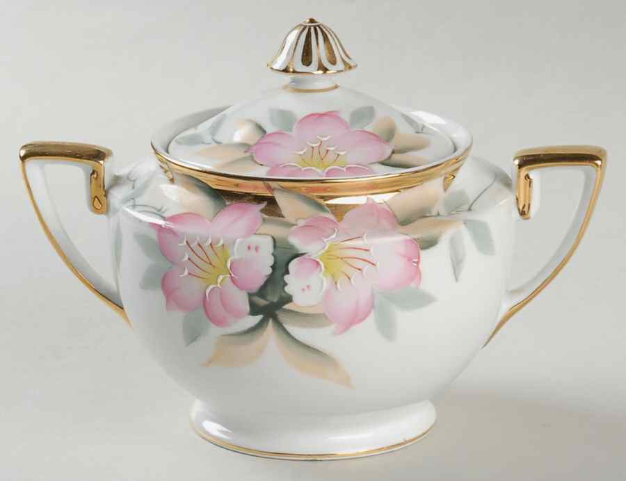 Azalea Gold Finial Sugar Bowl & Lid by Noritake-1