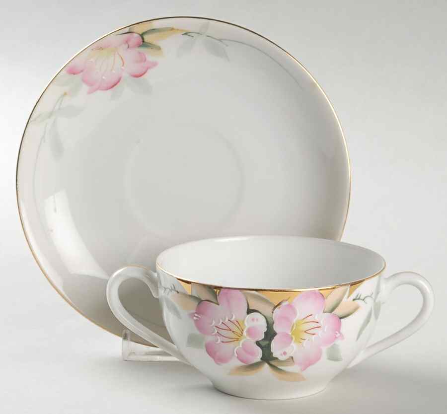 Azalea Flat Bouillon Cup & Saucer by Noritake-1