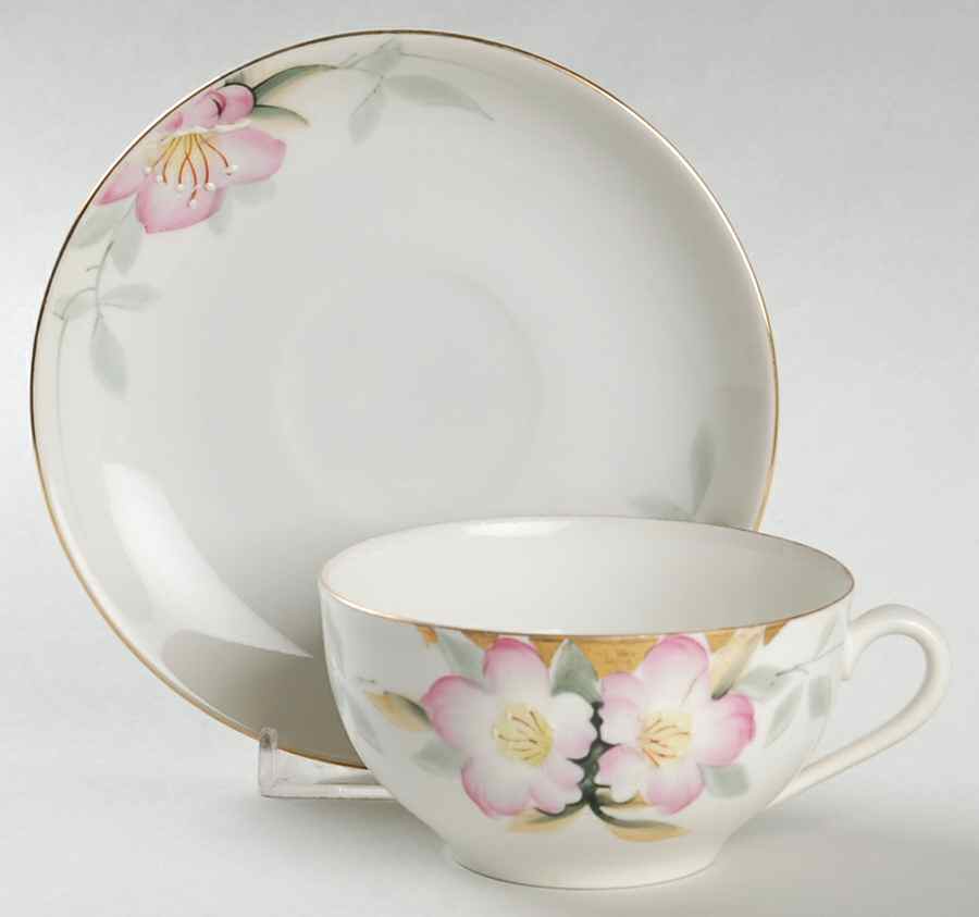 Azalea Flat Cup & Saucer Set by Noritake-1
