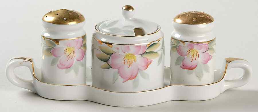 Azalea (5 Pc) Salt & Pepper, Mustard & Lid w/Tray by Noritake-1