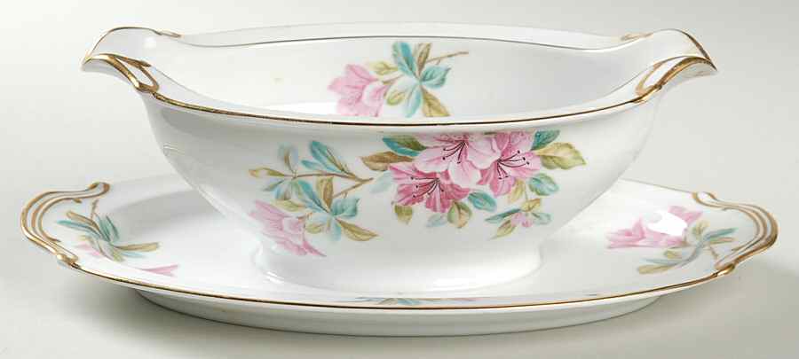 Azalea Gravy Boat with Attached Underplate by Noritake-1