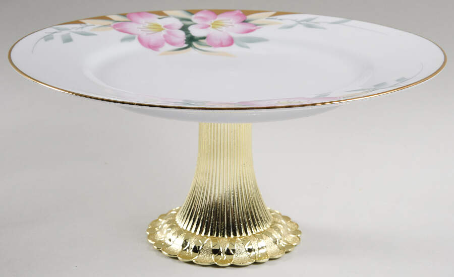 Azalea Cake Stand with 4"-5" Metal Pedestal  Hc by Noritake-1