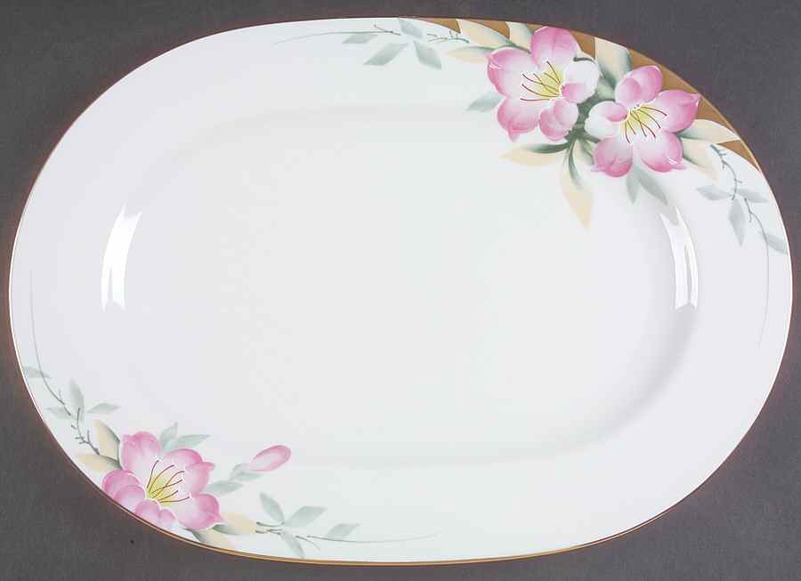 Azalea 16" Oval Serving Platter by Noritake-1