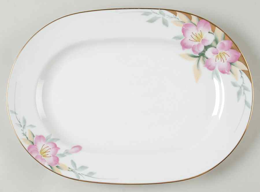 Azalea 12" Oval Serving Platter by Noritake-1